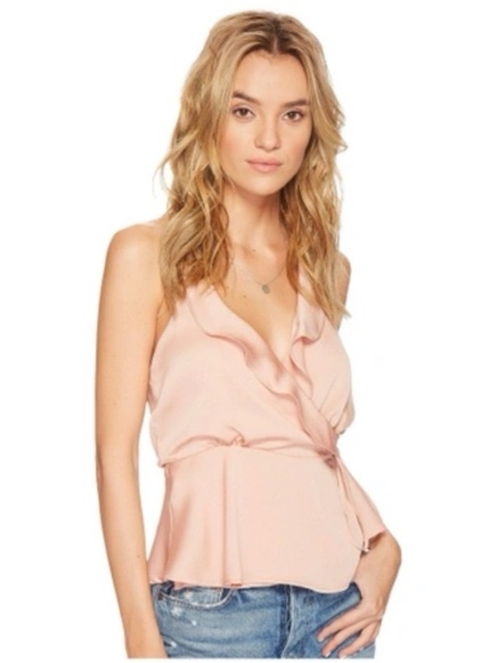NWOT Astr The Label Mauve Pink Ruffle Wrap Cami